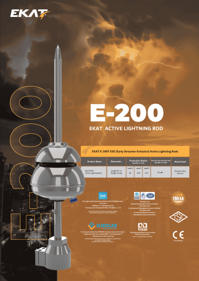 EKAT E-200 หัวล่อฟ้า ESE Active Lightning Rod