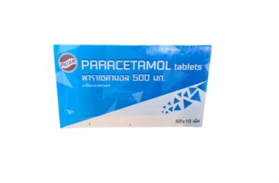 patar PARACETAMOL กล่อง50แผง (ฟ้า-ขาว กลม)