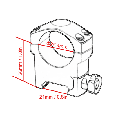 Vector Optics ขากล้อง วง 25.4mm ราง 21mm. Picatinny CNC Made