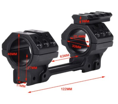 ขาจับกล้อง 5068B วง 25.4/30มม. ราง 11มม