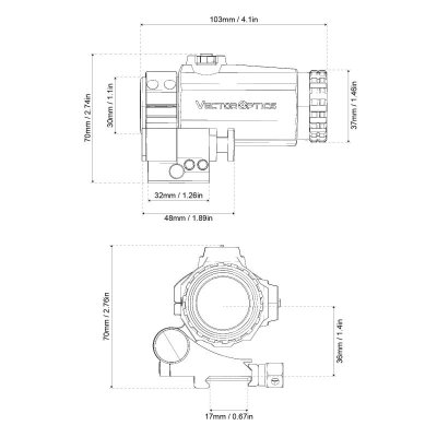 Vector Optics Maverick-III 3x22 Magnifier