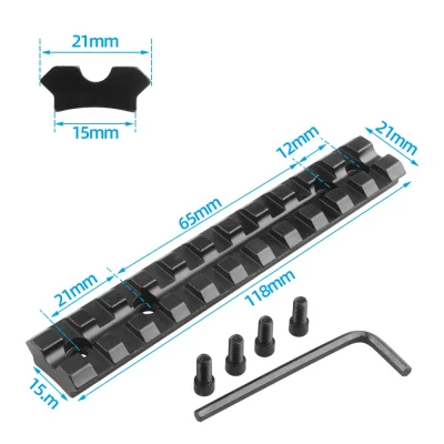 ราง Picatinny  Weaver Rail ขนาด 21mm ความยาว 118mm 11 ช่อง 03