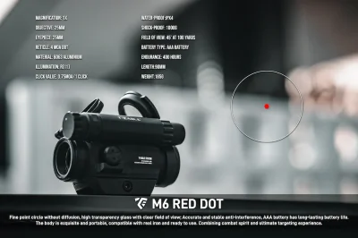 T-EAGLE M6-Low Red Dot Sight ทรงต่ำ (4 MOA) รายละเอียด