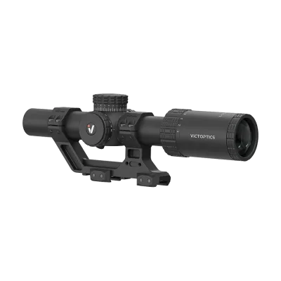 S10 1-10x24i LPVO Fiber SFP Rifle Scope w 1-Piece Extreme High Picatinny AR Mount Kit (SKU OPSL139)