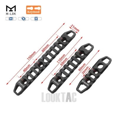 รางเสริมอลูมิเนียม Picatinny 21mm แบบ 2 ระบบ (M-LOK & Keymod) ขนาด 3  7 11 ช่อง