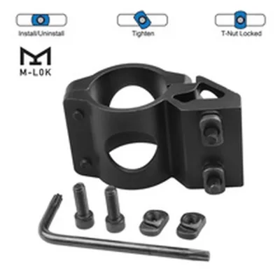 แคลมป์ยึดไฟฉาย M-LOK ขนาดท่อ 1 นิ้ว (25.4mm) ขาจับไฟฉายเฉียงสำหรับระบบ M-LOK