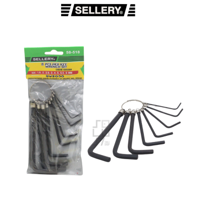 Sellery Kunci L Pendek Set 8 Pcs - Hex Key Chrome Vanadium