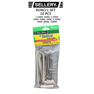 Sellery Kunci L Pendek 10 Pcs - Chrome Vanadium