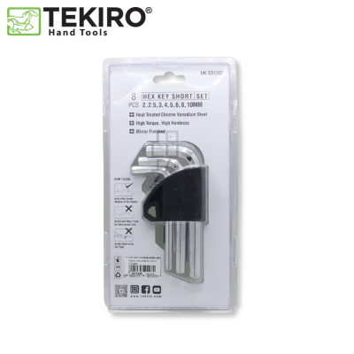 TEKIRO Kunci L Set Pendek 8 Pcs 2-10mm HK-SS1202