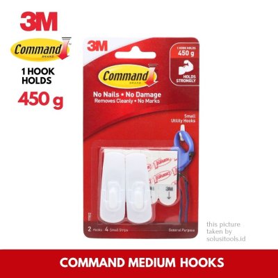 3M Command Small Utility Hook 17002 Menahan 450g