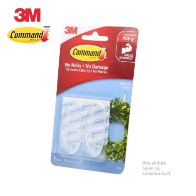 3M Command Gantungan Clear Medium Hooks 17091CLR