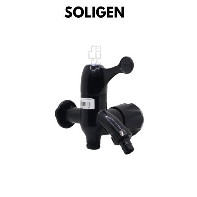 Kran Cabang PVC Soligen S-13 Kran Double Warna Hitam