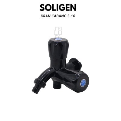 Kran Shower Cabang PVC Soligen S-10 Kran Double Warna Hitam