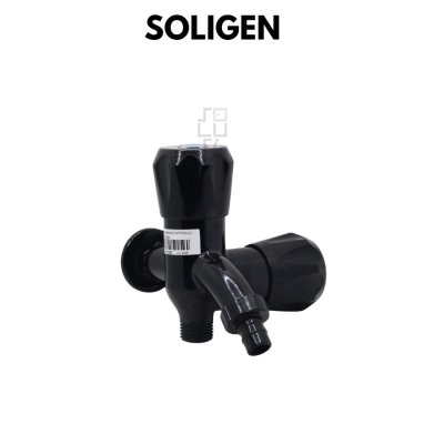 Kran Shower Cabang PVC Soligen S-10 Kran Double Warna Hitam