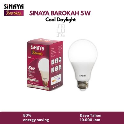 Sinaya Barokah 5 Watt Lampu Bohlam LED Cahaya Putih