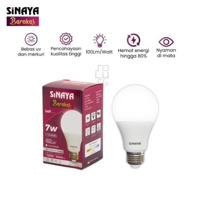 Sinaya Barokah 7 Watt Lampu Bohlam Led Warna Putih,