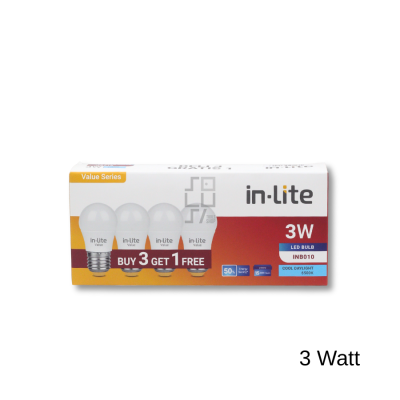 Paket 4 Lampu Bohlam LED In-Lite INB010 Value Series