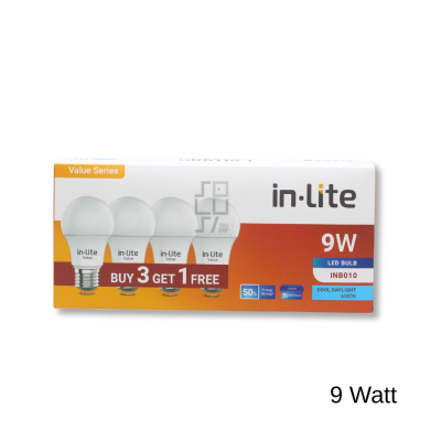 Paket 4 Lampu Bohlam LED In-Lite INB010 Value Series