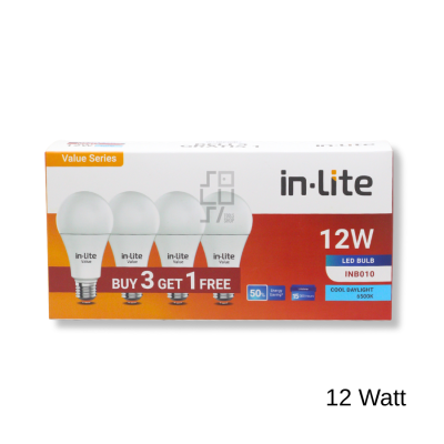 Paket 4 Lampu Bohlam LED In-Lite INB010 Value Series