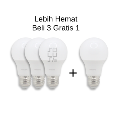 Lampu PHILIPS LED Essential Cool Daylight 3 Gratis 1
