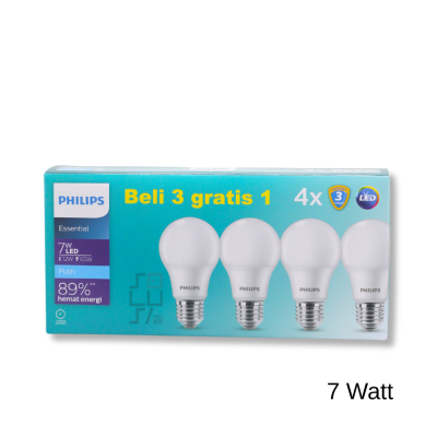 Lampu PHILIPS LED Essential Cool Daylight 3 Gratis 1