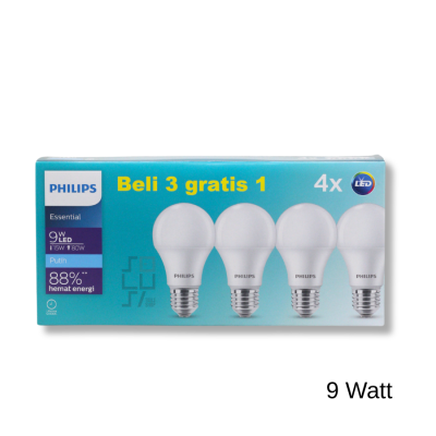 Lampu PHILIPS LED Essential Cool Daylight 3 Gratis 1