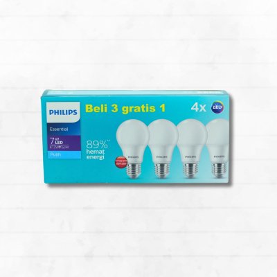 LAMPU LED ESS 7W/6500K 3+1PCS PHILIPS