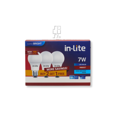 IN-LITE LAMPU BULB INB007 PUTIH PAKET 2 GRATIS 1