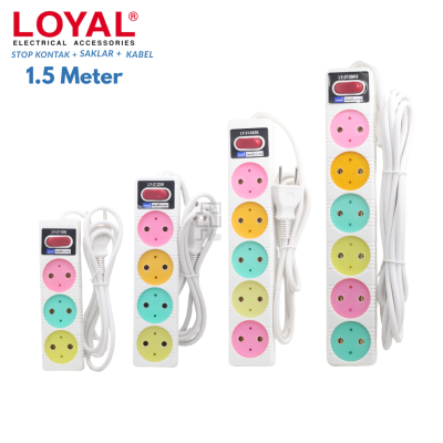 Loyal Yunior Stop Kontak+Saklar+Kabel 1.5 Meter Multicord