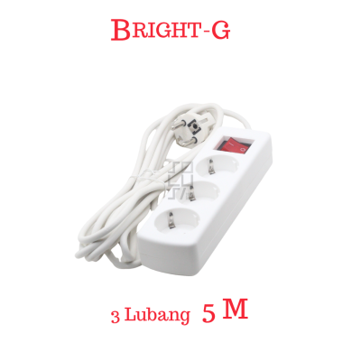 BRIGHT-G Stop Kontak + Saklar + Kabel 5 Meter