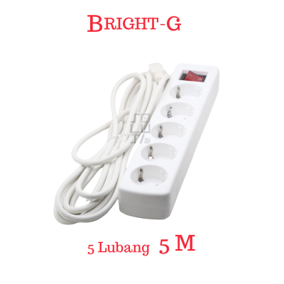 BRIGHT-G Stop Kontak + Saklar + Kabel 5 Meter