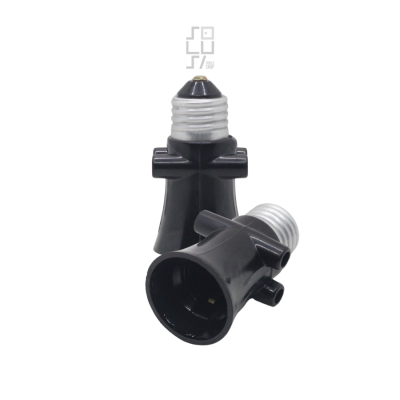 Fitting Lampu Kombinasi E27 226 Hitam - Dengan Colokan