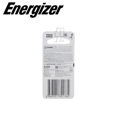 Energizer Baterai Kancing Lithium CR2025 3V Baterai Remot Motor
