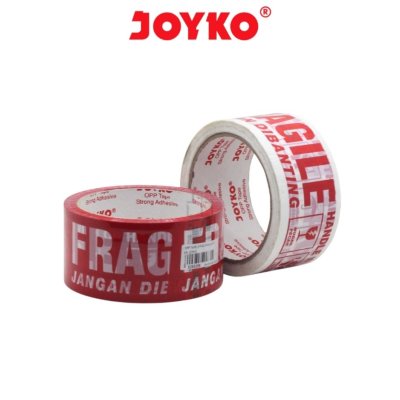 Lakban Fragile Merah & Putih Joyko 48mm x 50m - OPP Tape