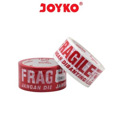 Lakban Fragile Merah & Putih Joyko 48mm x 50m - OPP Tape