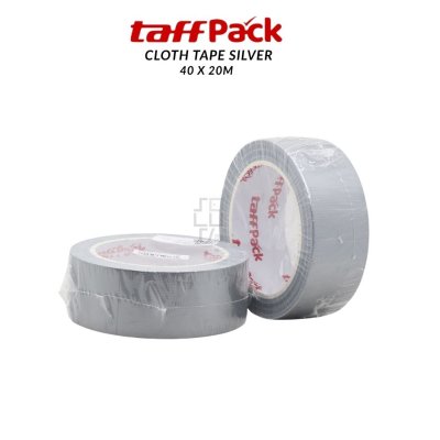 TaffPack Cloth Tape Silver 40 x 20M - Lakban Kain Silver