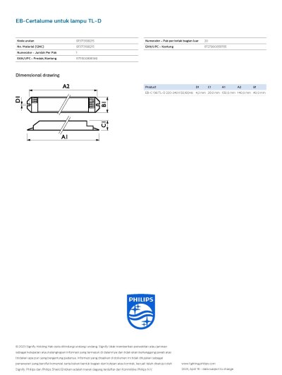 BALLAST ELECT EB-C 136 PHILIPS