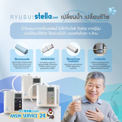 Ryusui Stella Alkaline Water Ionizer  (Continuous Electrolyzed Water System)