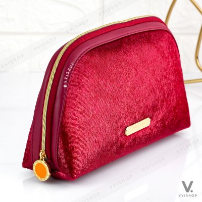 Bvlgari Burgundy Red Vintage Beauty Pouch