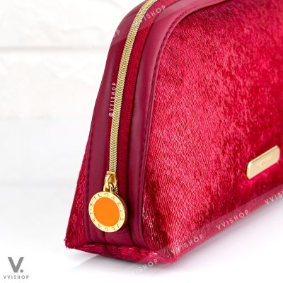 Bvlgari Burgundy Red Vintage Beauty Pouch