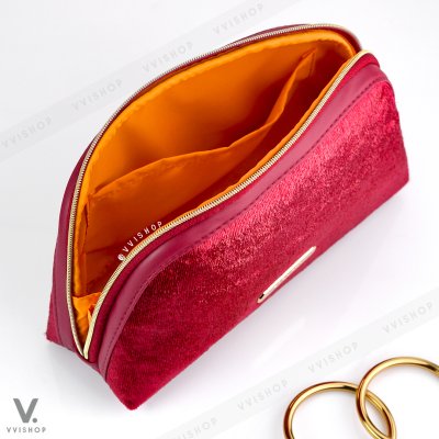 Bvlgari Burgundy Red Vintage Beauty Pouch