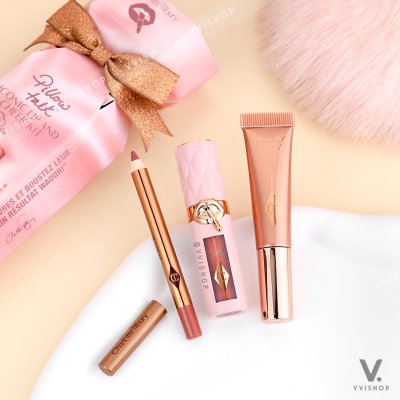 Charlotte Tilbury Pillow Talk Iconic Lip and Cheek Kit 3 Items
