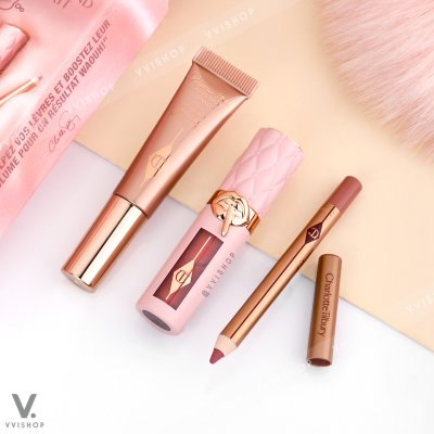 Charlotte Tilbury Pillow Talk Iconic Lip and Cheek Kit 3 Items