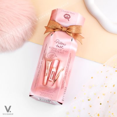Charlotte Tilbury Pillow Talk Iconic Lip and Cheek Kit 3 Items
