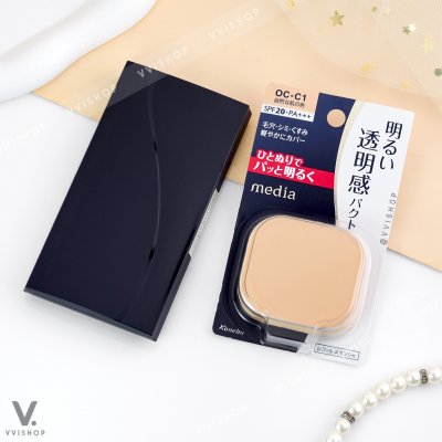 Kanebo Media Bright Up Foundation Powder SPF20 PA+++ 11.5g + Puff
