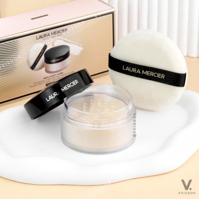 Laura Mercier Indulgent Icons Translucent Loose Setting Powder & Velour Puff Set Limited Edition