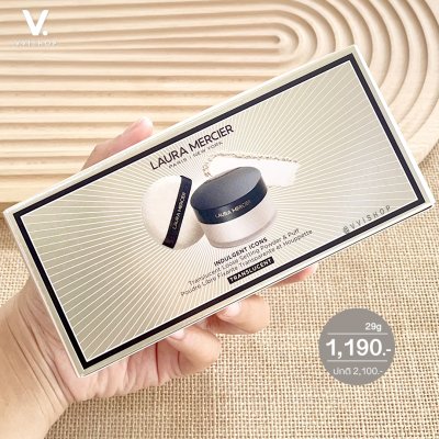 Laura Mercier Indulgent Icons Translucent Loose Setting Powder & Velour Puff Set Limited Edition