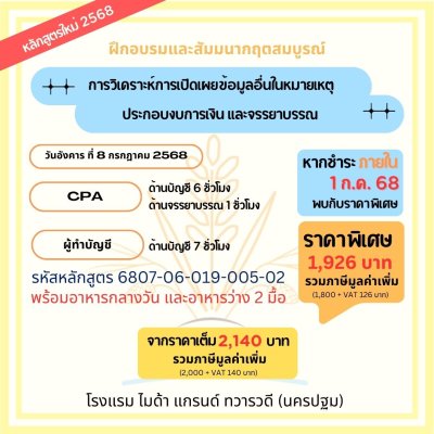 การวิเคราะห์การเปิดเผยข้อมูลอื่นในหมายเหตุประกอบงบการเงิน และจรรยาบรรณ