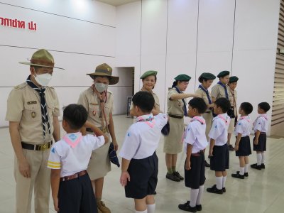 พิธีเข้ารับหมวกลูกเสือสำรอง ป.1