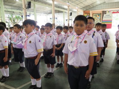 พิธีเข้ารับหมวกลูกเสือสำรอง ป.1